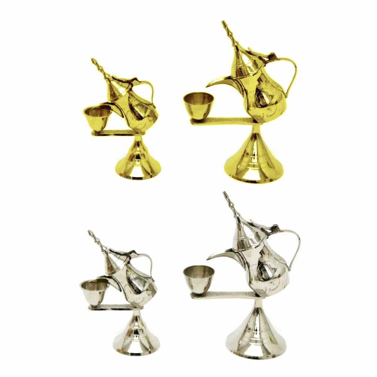 Arabic Coffee Set with Dallah Stand & Cups – Elegant Serving Set
