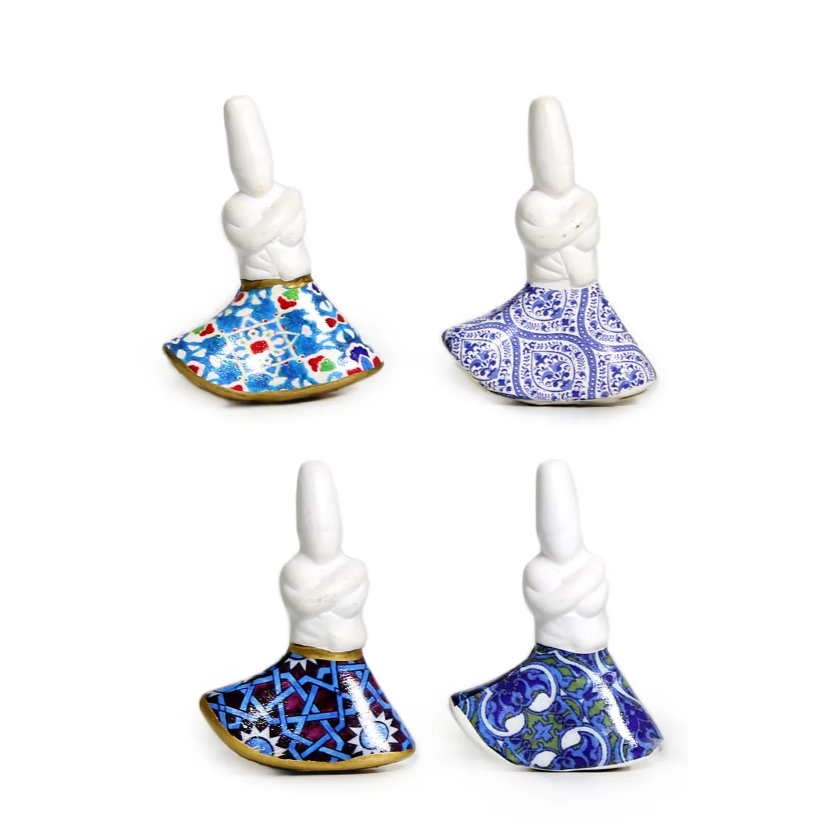 Printed Pattern Dervish Dancer Ceramic Motif Ramadan Decoratives for Cultural Home Accents