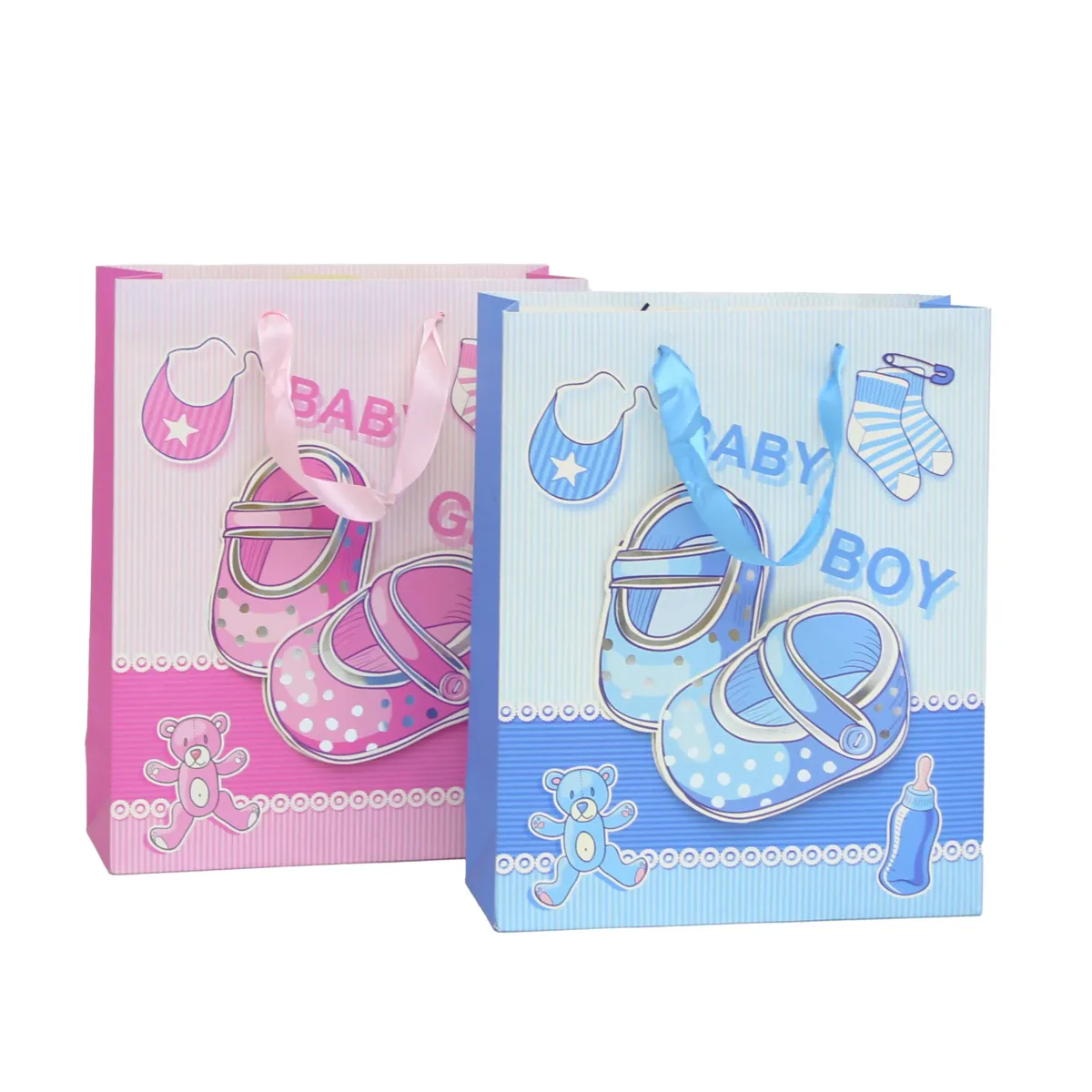 Embossed Tiny Shoes Carton Bags – Baby Gift Packaging