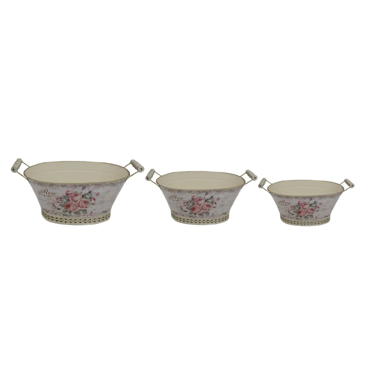 Oval Ivory Rose Countryside Plant Pot