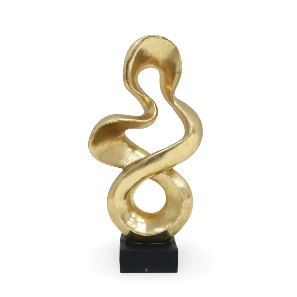 Abstract Shiny Gold Resin Sculpture