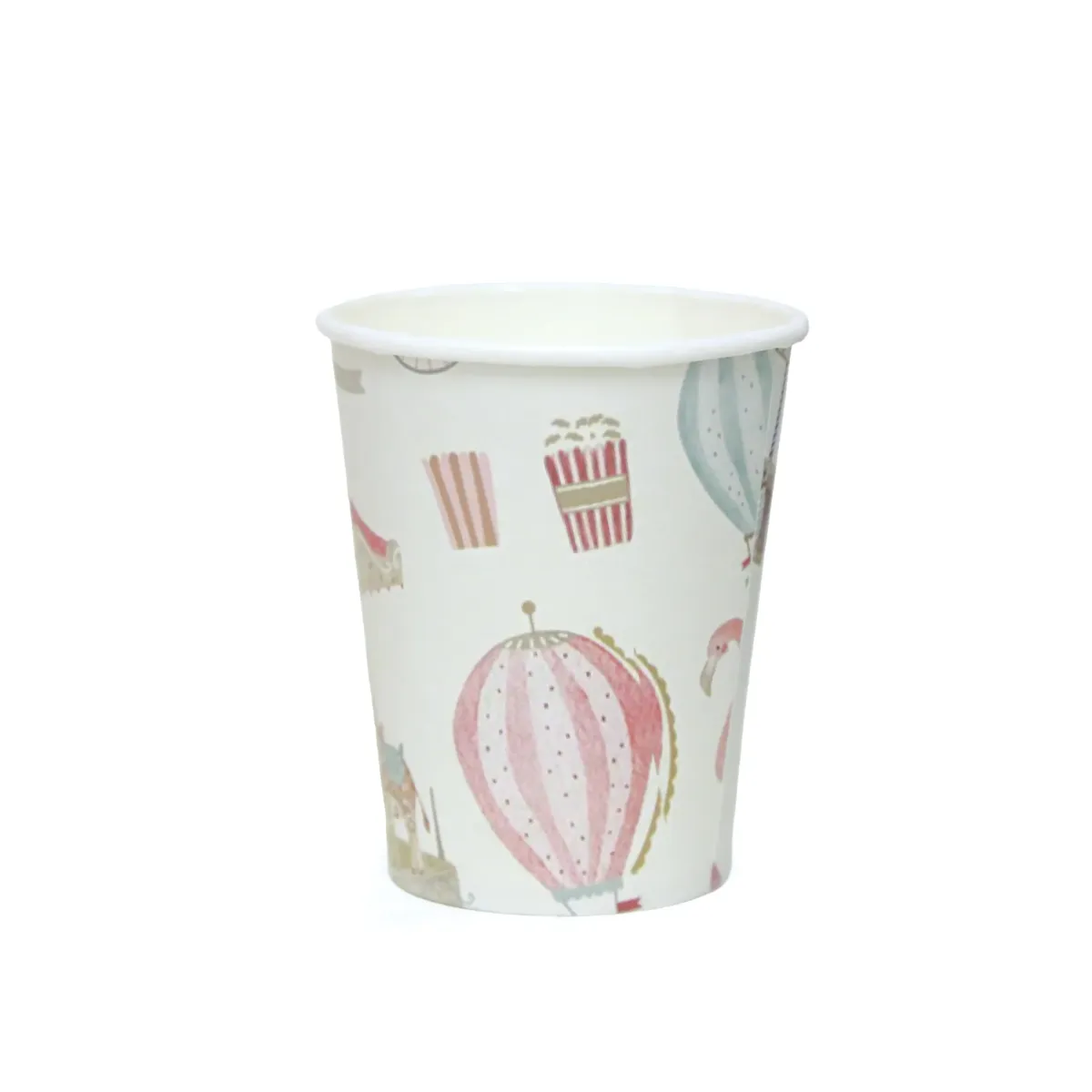 White Circus Paper Cups Kids Party Tableware