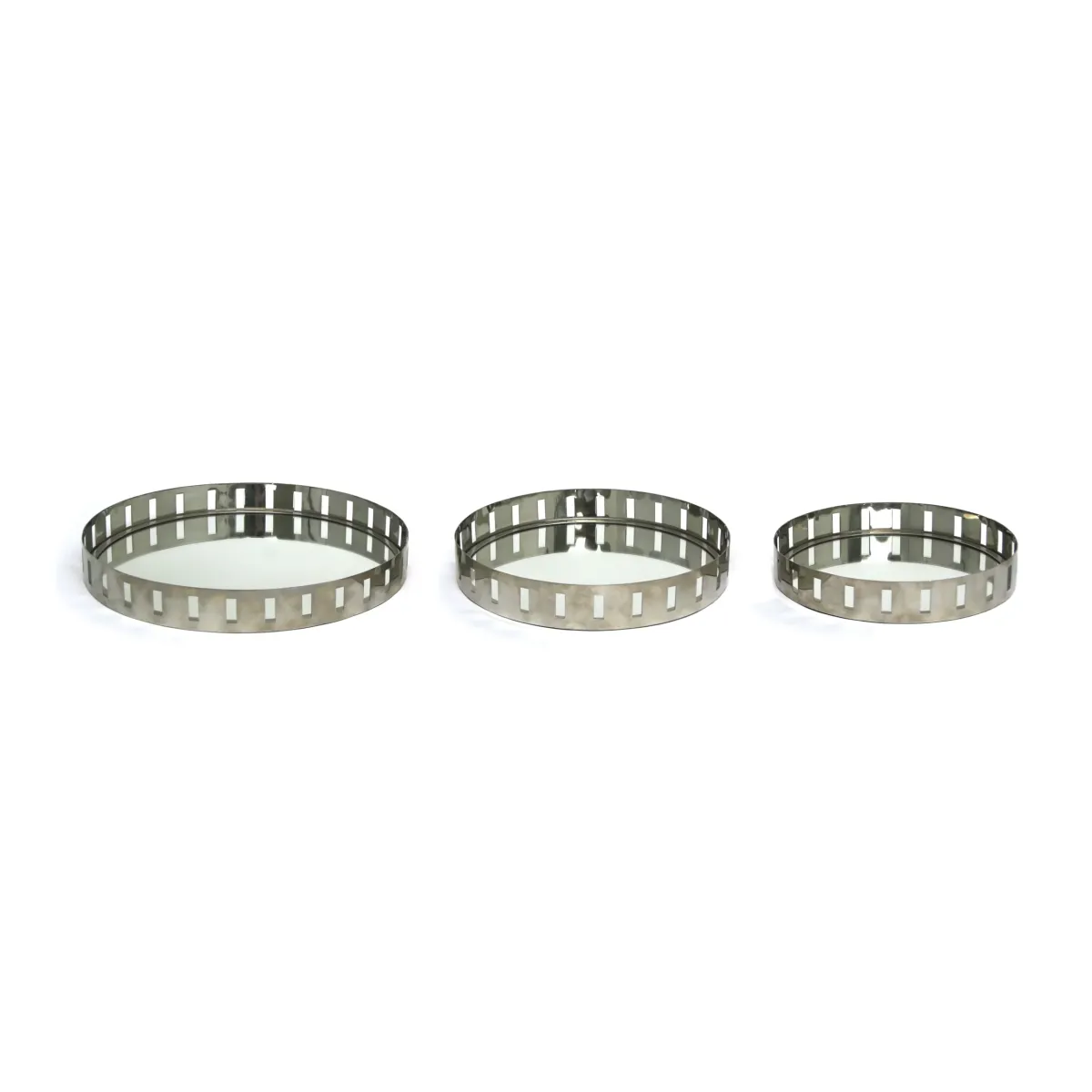 Round Plain Mirror Stainless Steel Tray