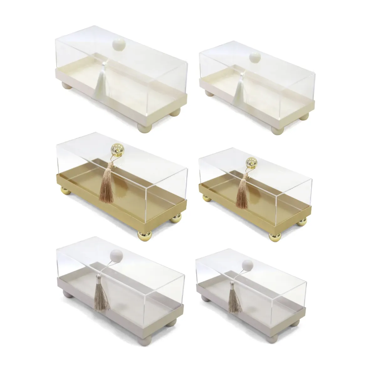Rectangle Metal Tray with Plexi Cover – Elegant Serving Tray