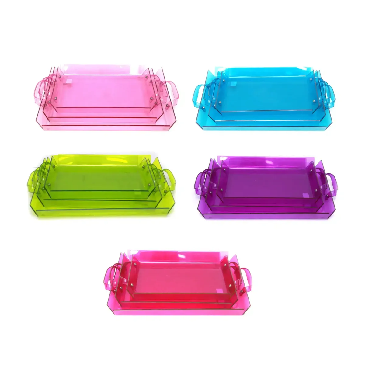 Colorful Handle Acrylic Tray
