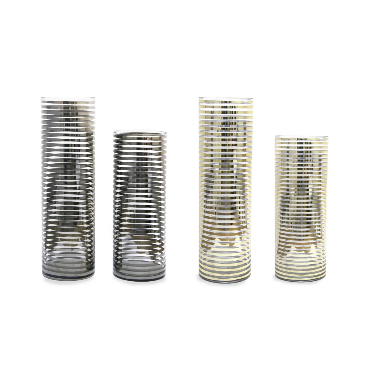 Horizontal Striped Cylinder Glass – Elegant Decorative Vase