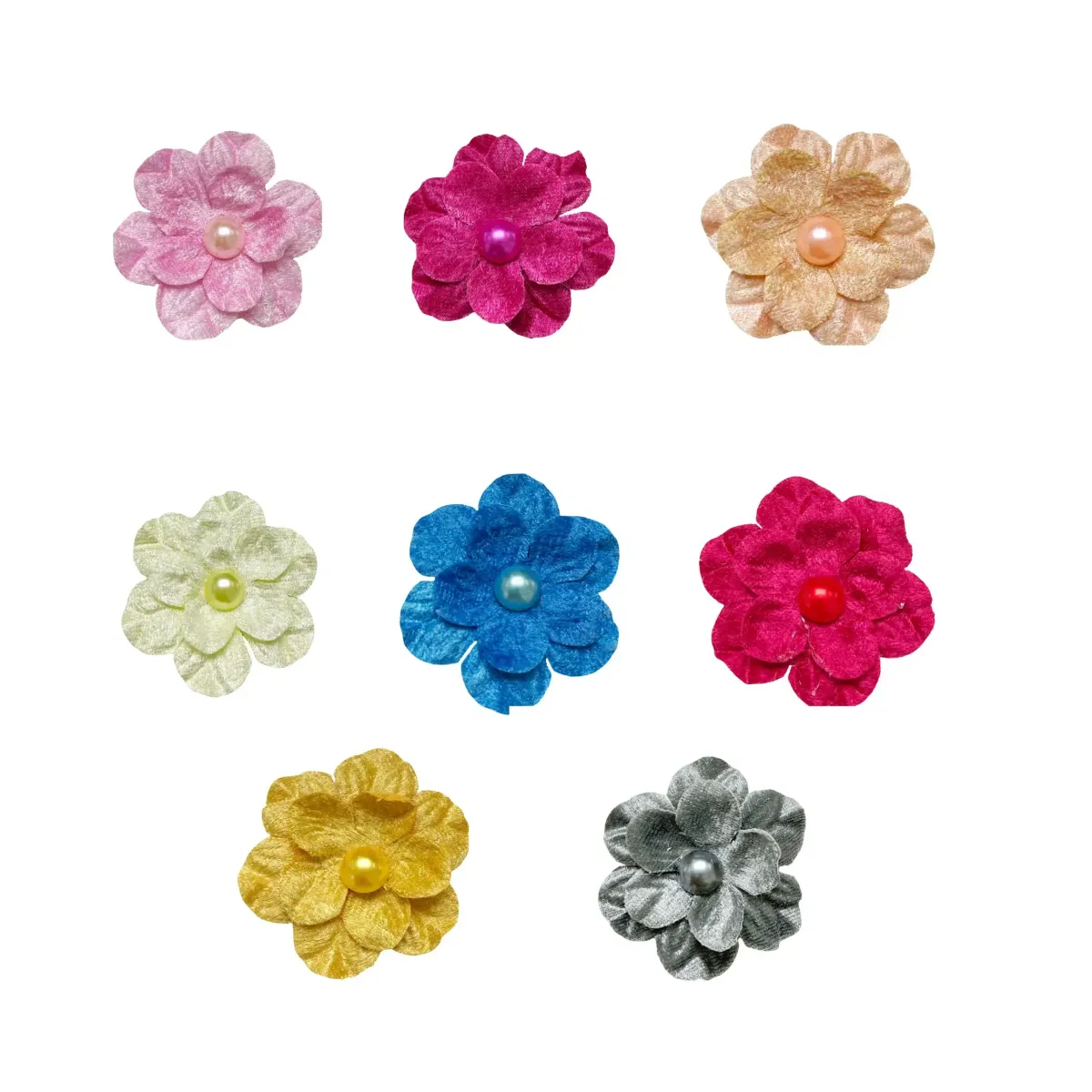 Two Layers Velvet Flower Motif
