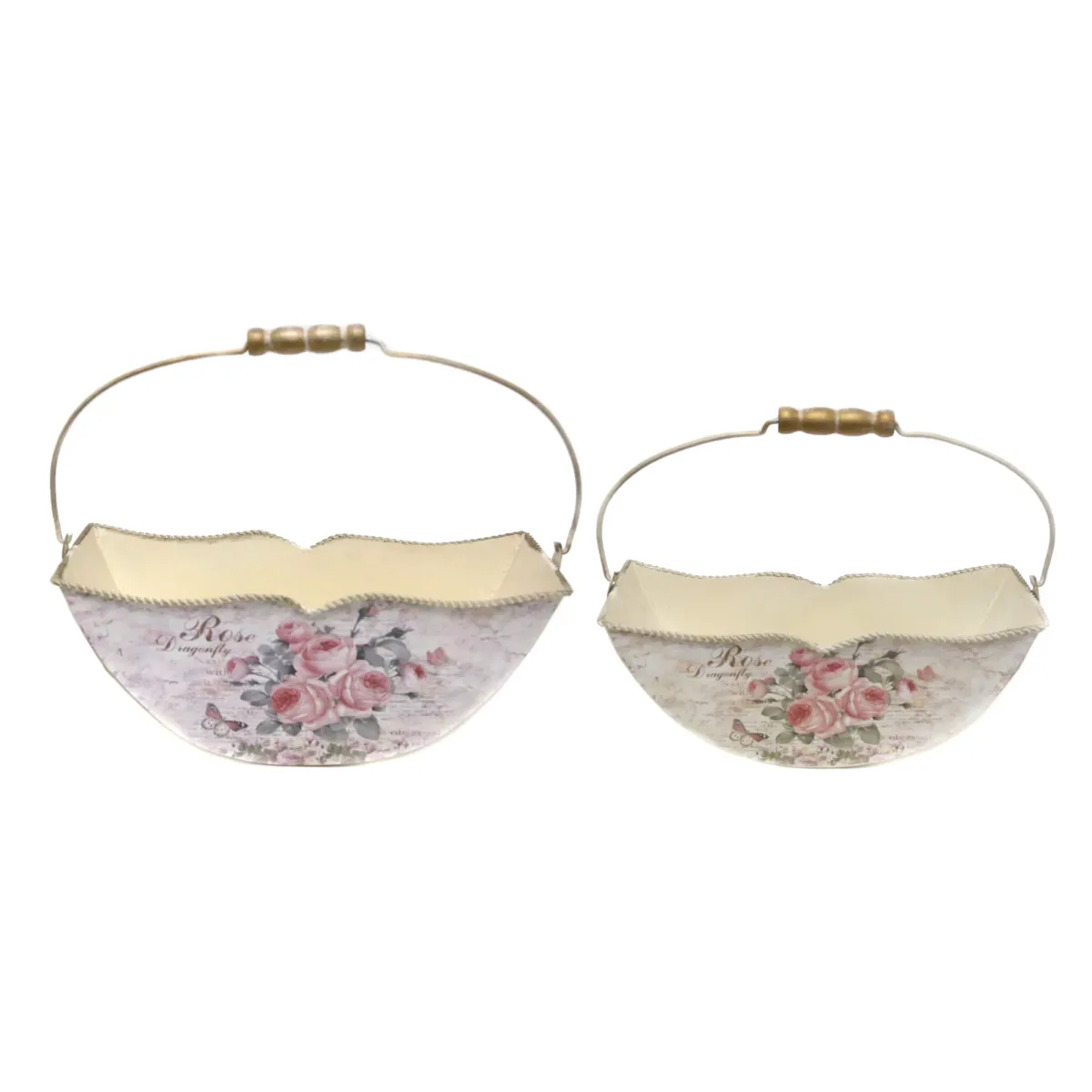 Rectangle Rose Country Side Basket With Handle