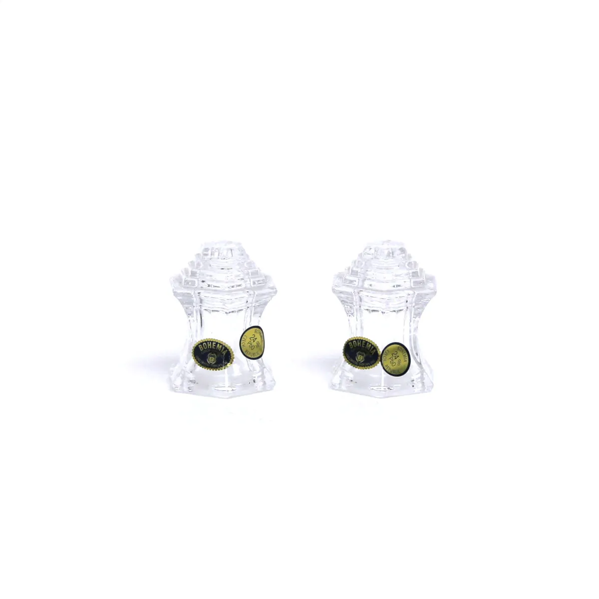 Transparent Bohemia Salt & Pepper Crystal Set – Elegant Dining!