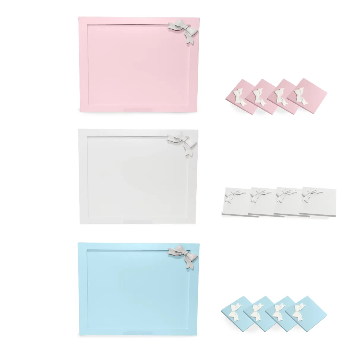 Rectangle Tray with 4 Matching Coasters | Elegant Serving & Drink Set