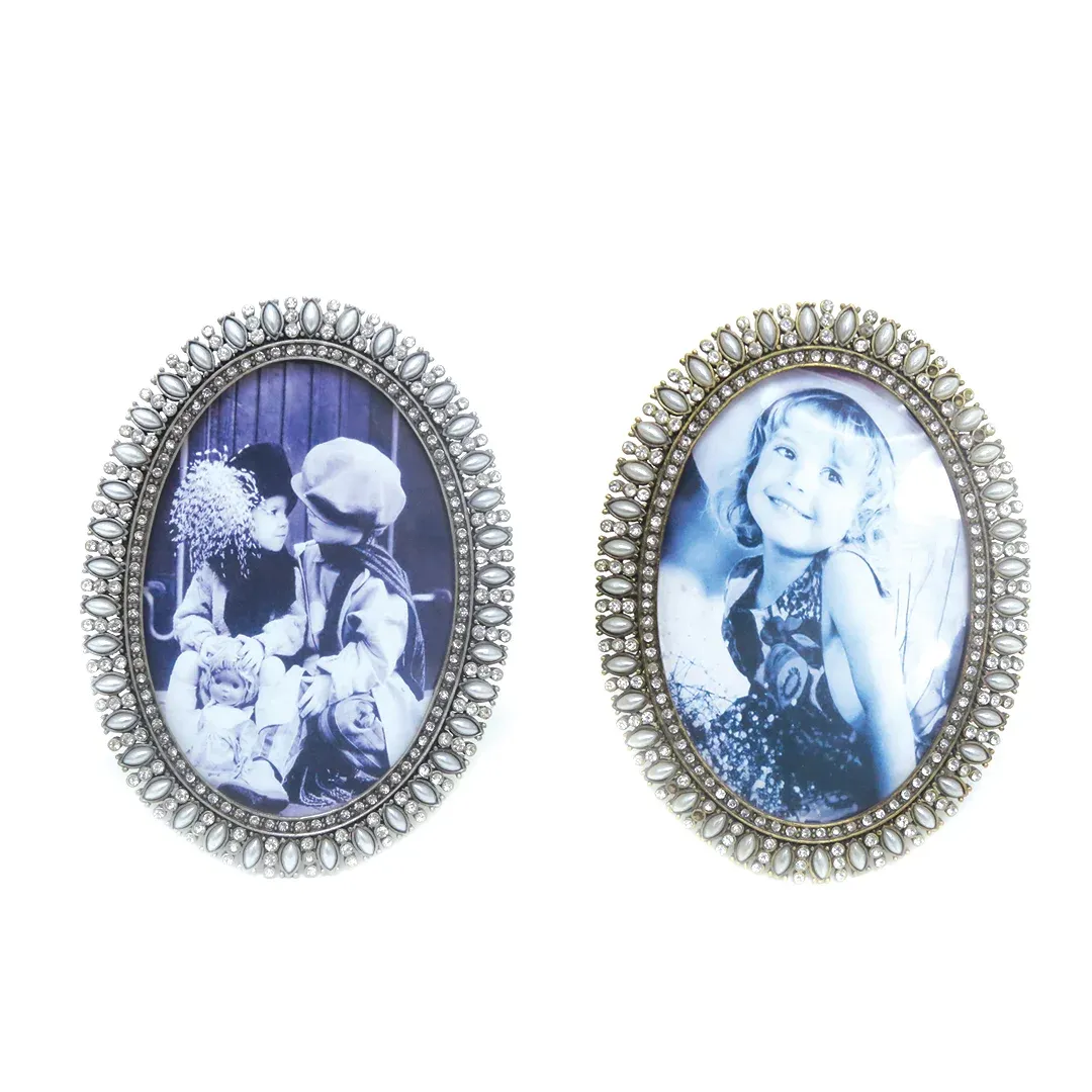 Oval Strass Photo Frame