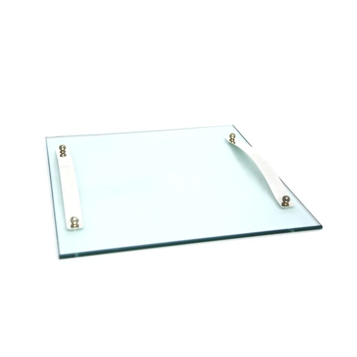 Silver Handed/Feeted Glass Tray