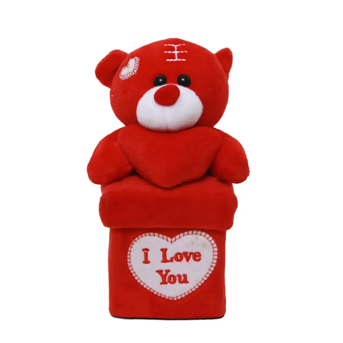 “I Love You” Heart Shape Box Sitting Bear Plush