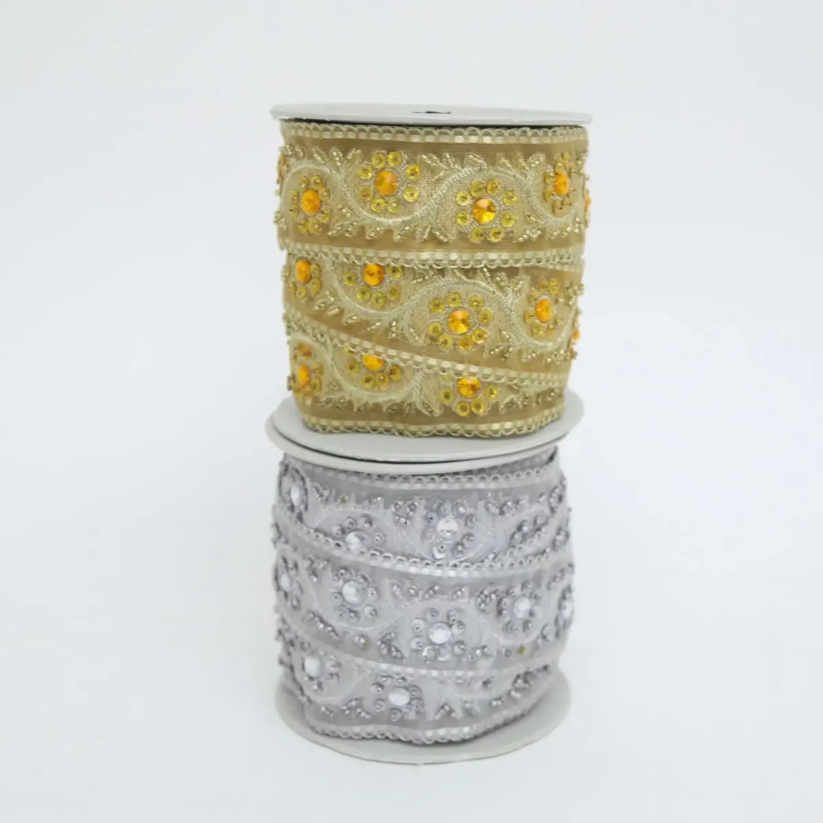 Beaded Flower Voile Ribbon