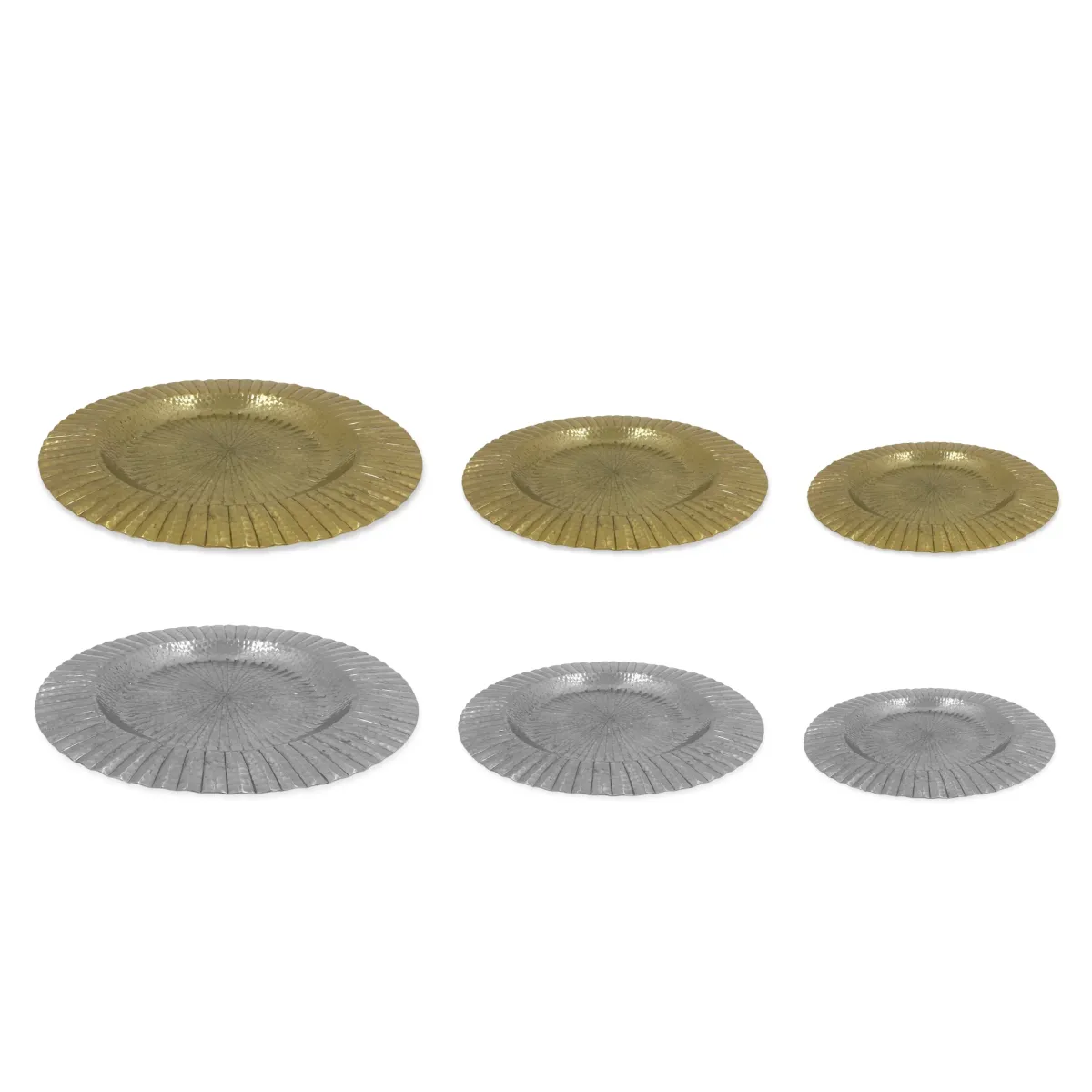 Alu Sparkle Stripes Round Rimmed Platter