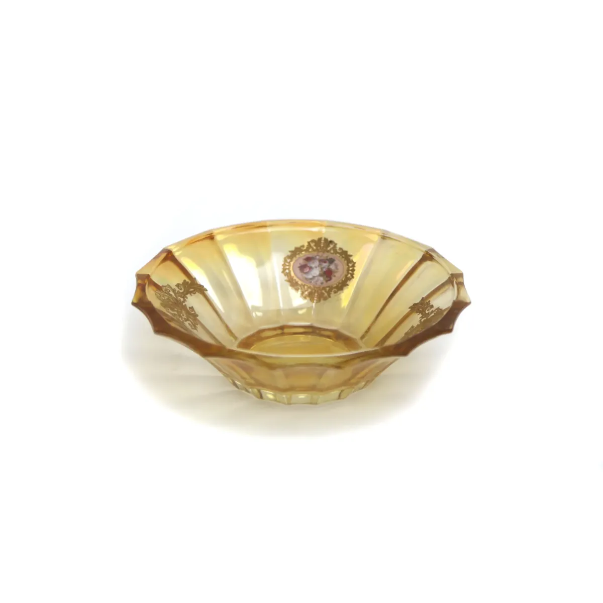 Amber Priscilla Doge Glass Bowl – Elegant Decorative Bowl