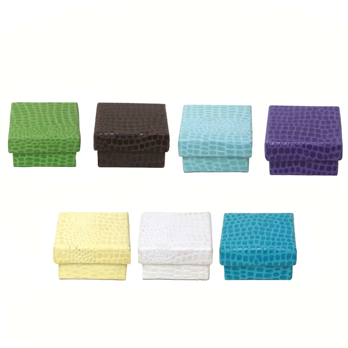 Square Crocodile Leather Box