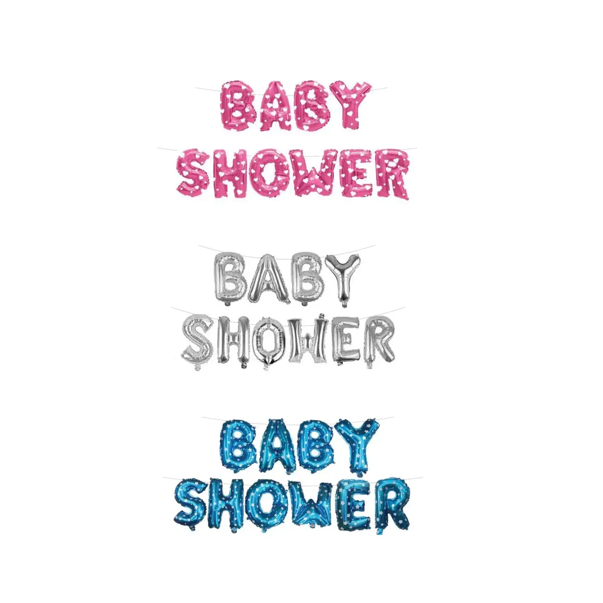 “Baby Shower” Word Helium Foil Balloon – Celebrate Your Little One’s Arrival!