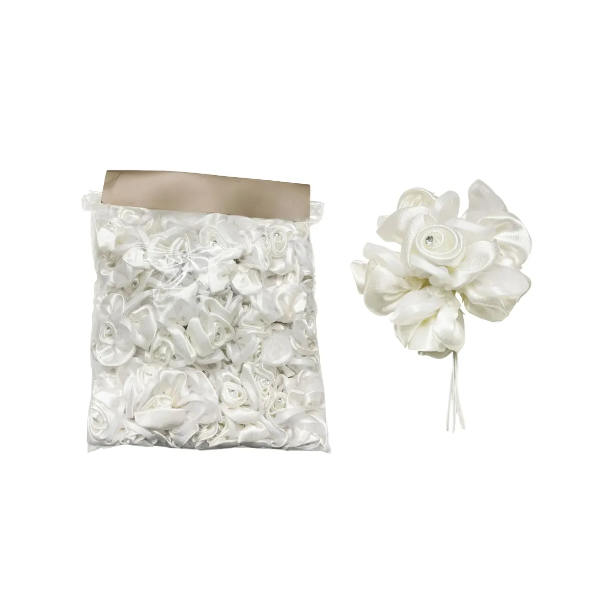 White Satin Rose Spray