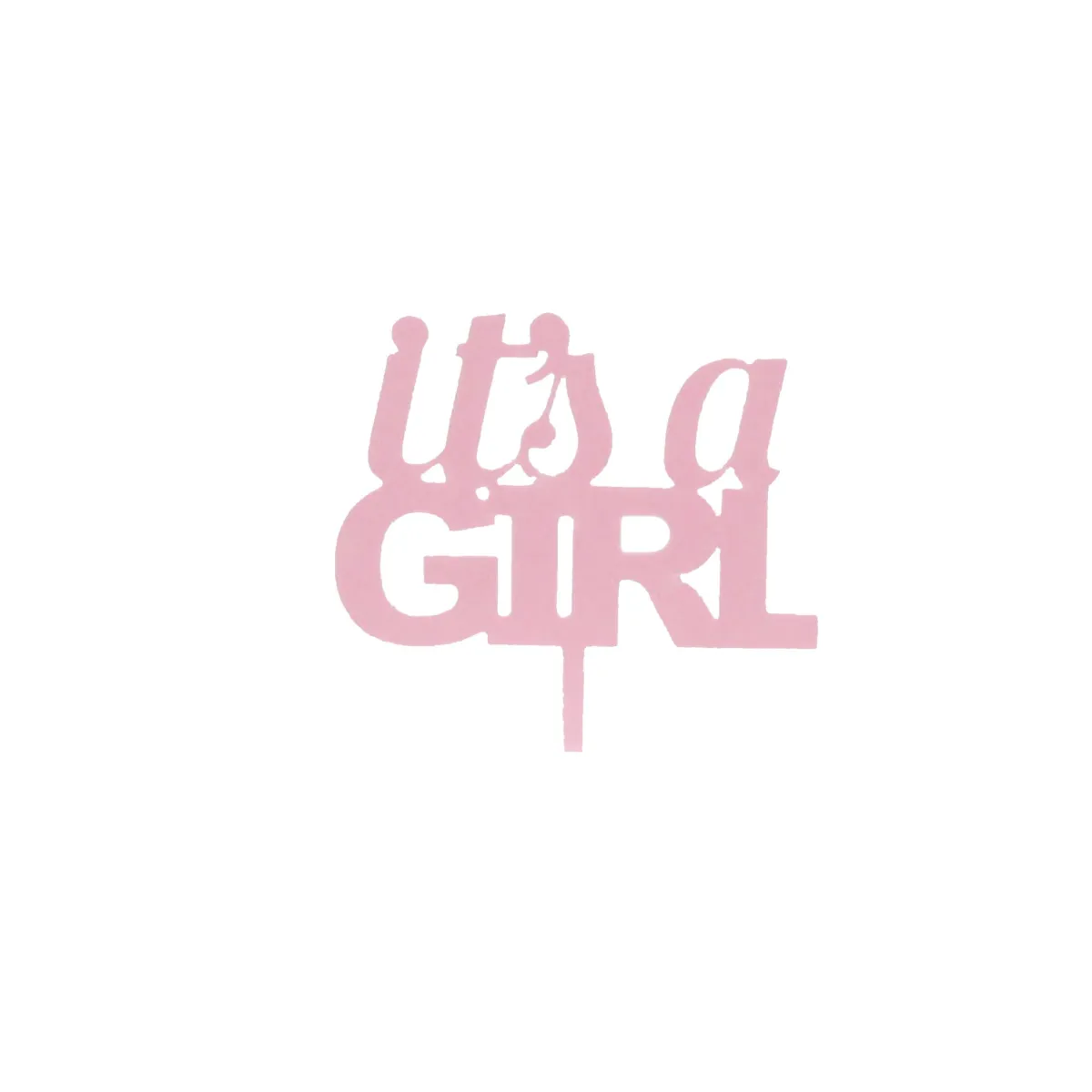 Pink “It’s a Girl” Plexi Cake Topper – Welcome Your Little Princess!