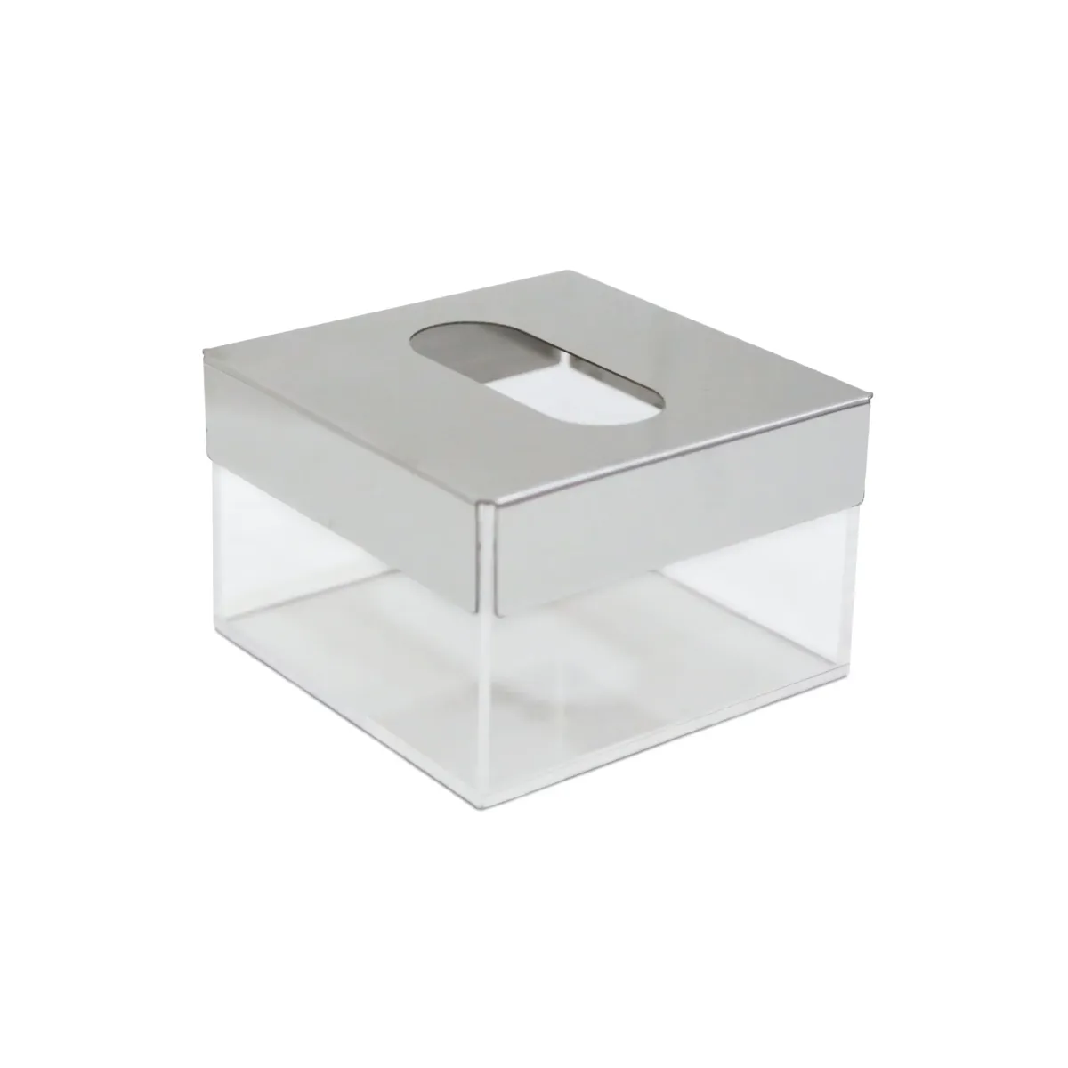 Stainless Steel Cover Plexi Tissue Box