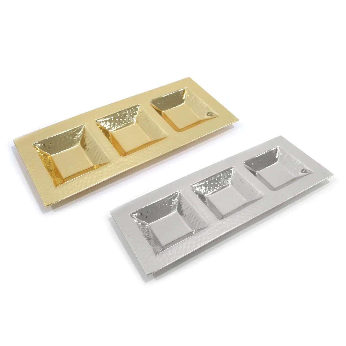 3 Section Stainless Steel Serving Tray