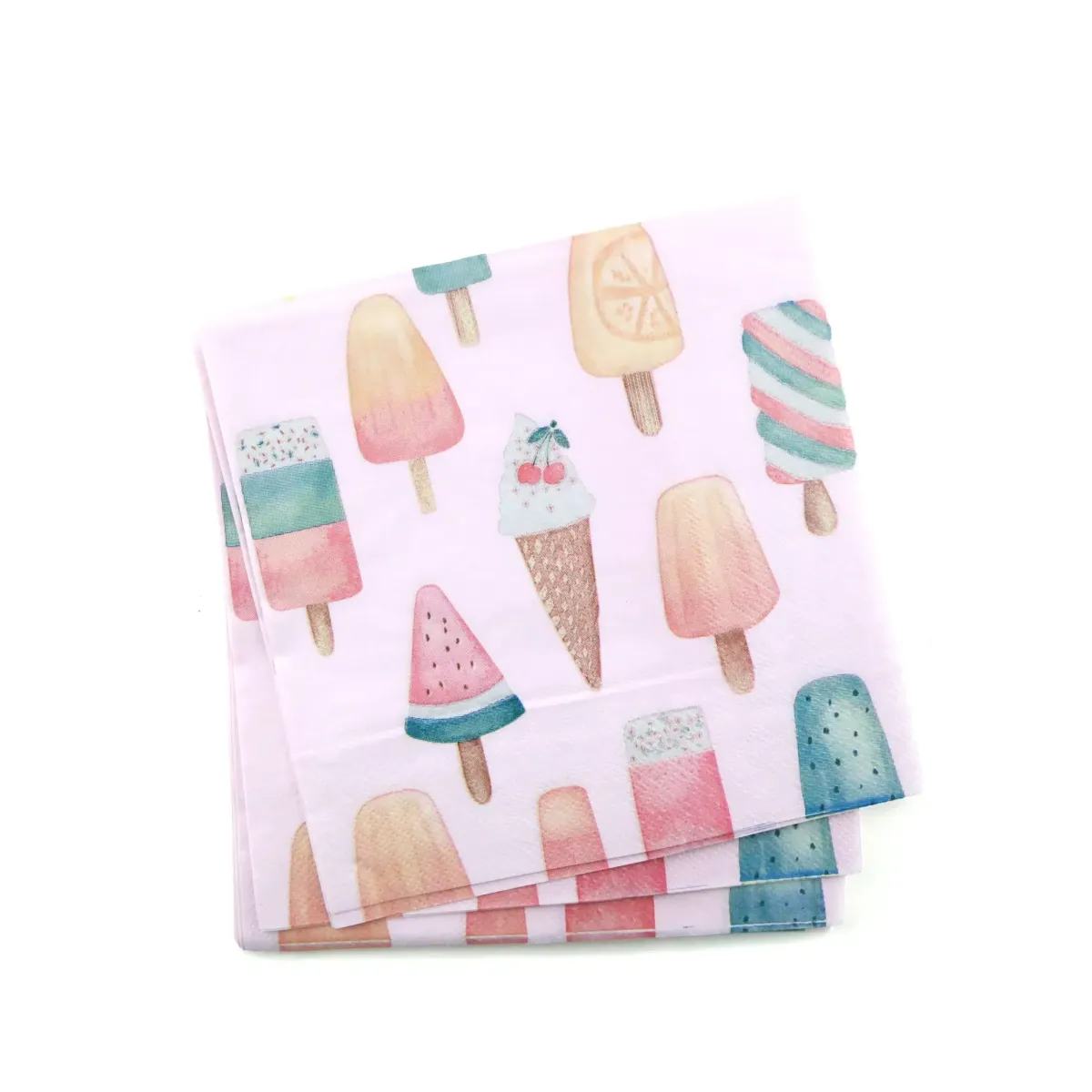 Ice Cream Pink Napkins Cute Party Table Decor