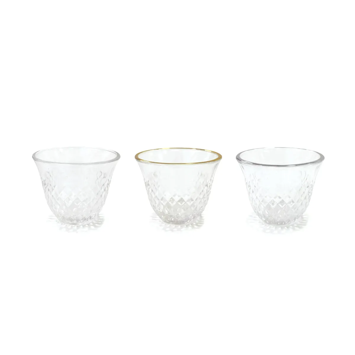 Transparent Diamond Pattern Coffee Cup set of 12