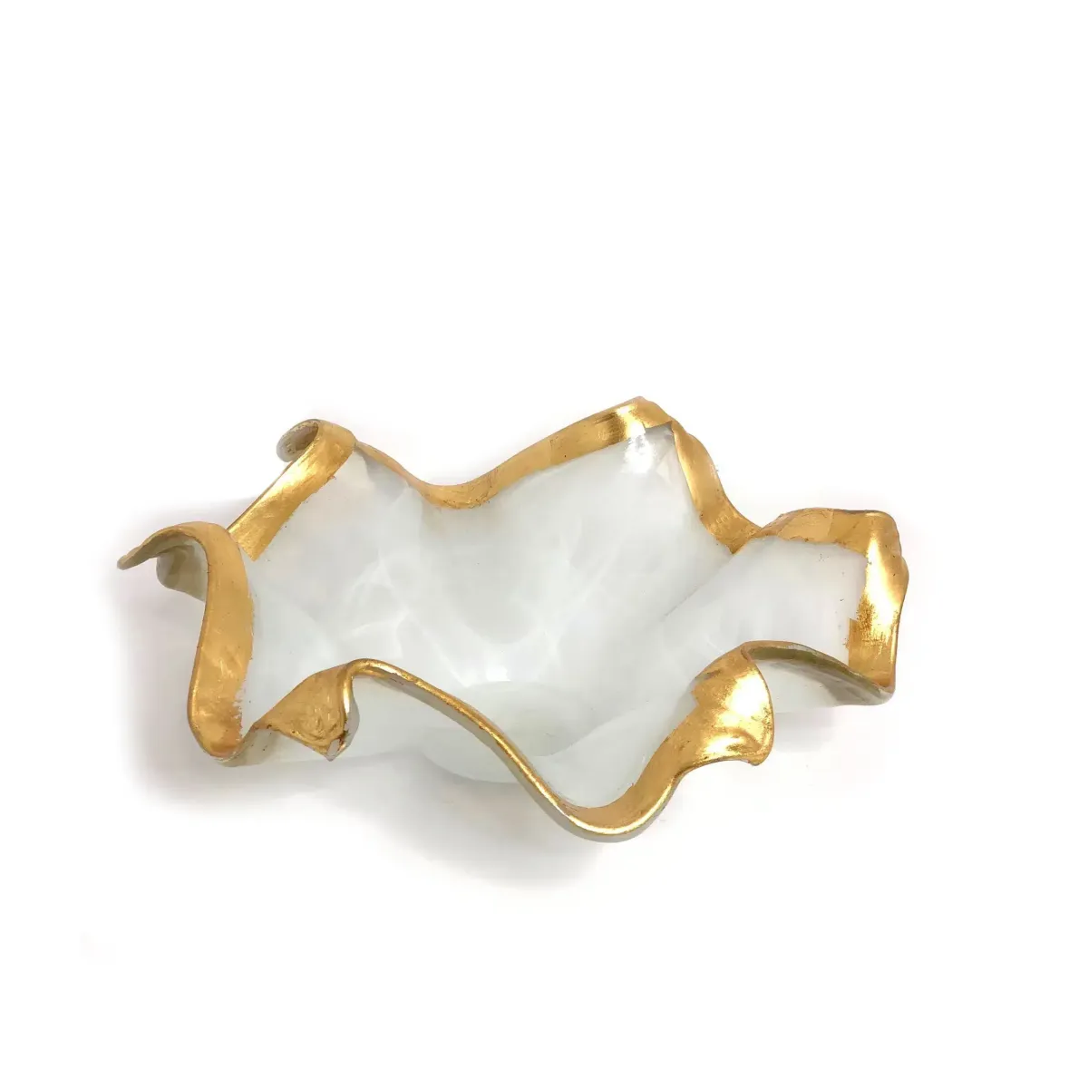 Gold Sides White Star Bowl