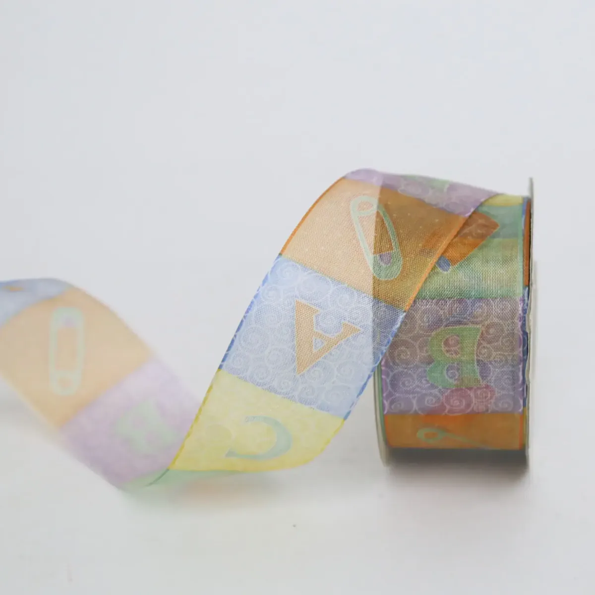 Colored Baby Design Organza Ribbon