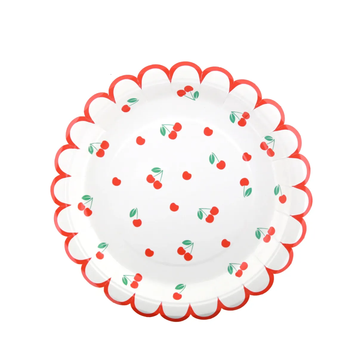 Cherry Rimmed Carton Plate for Parties and Celebrations