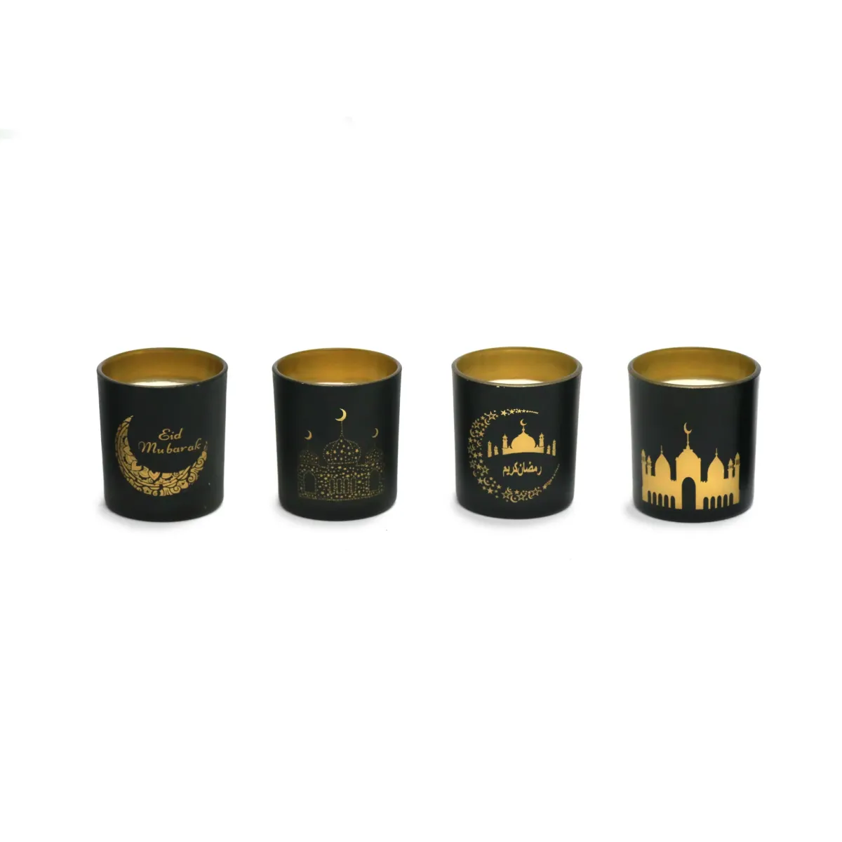 Ramadan Design Black Candle Jar