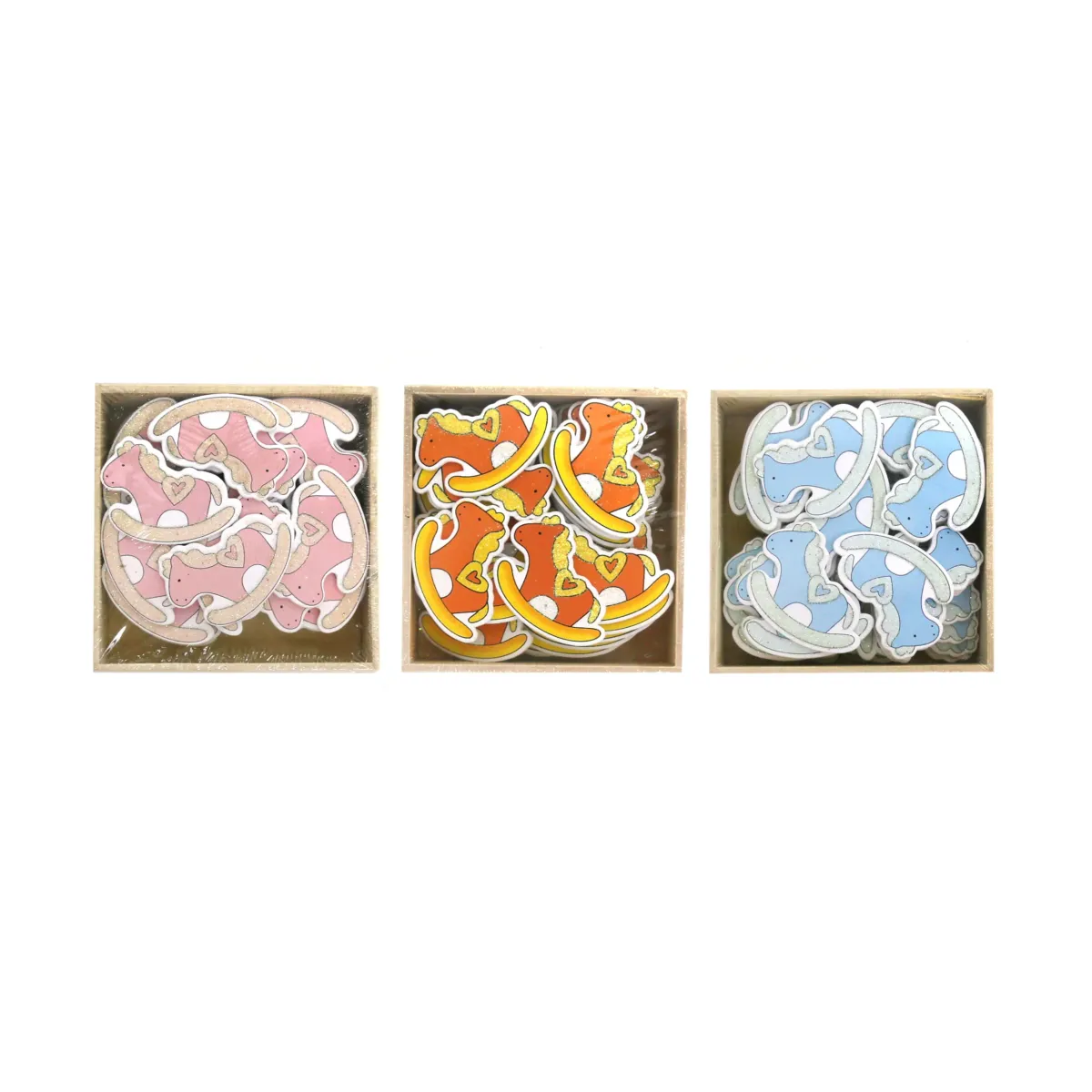 Rocking Horse Glitter Wooden Motif