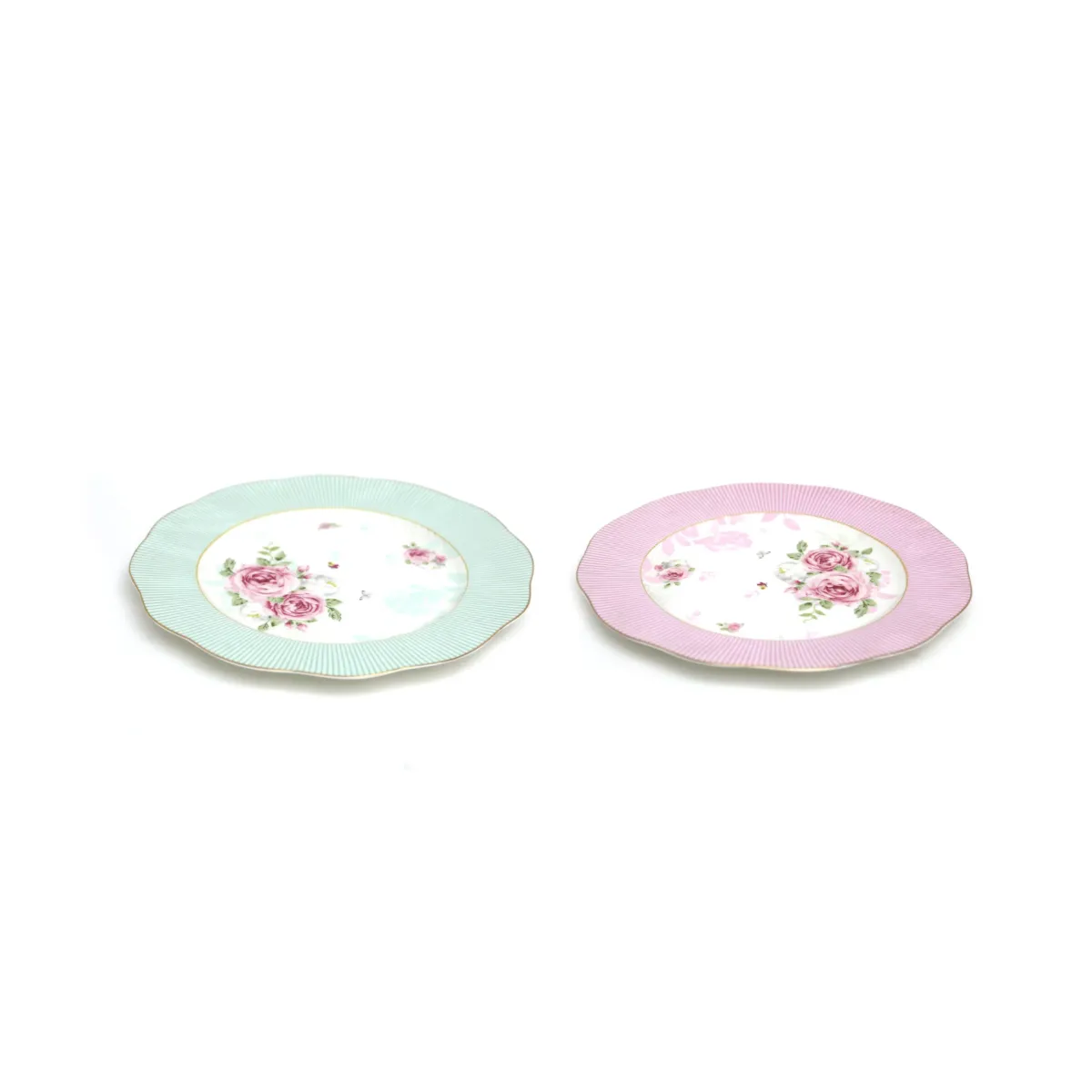 Striped Flower Round Plate