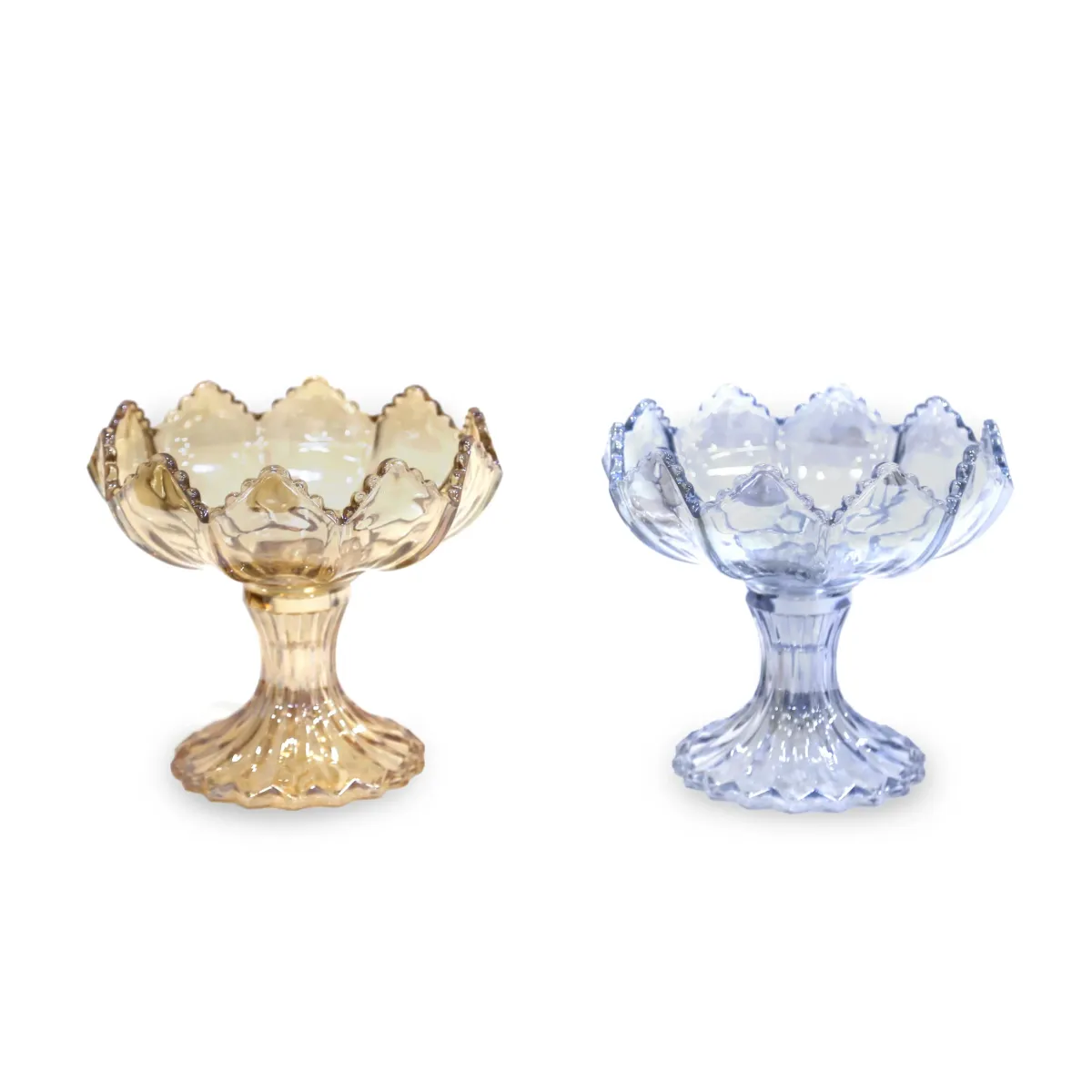 Footed Glass Fruit Bowl