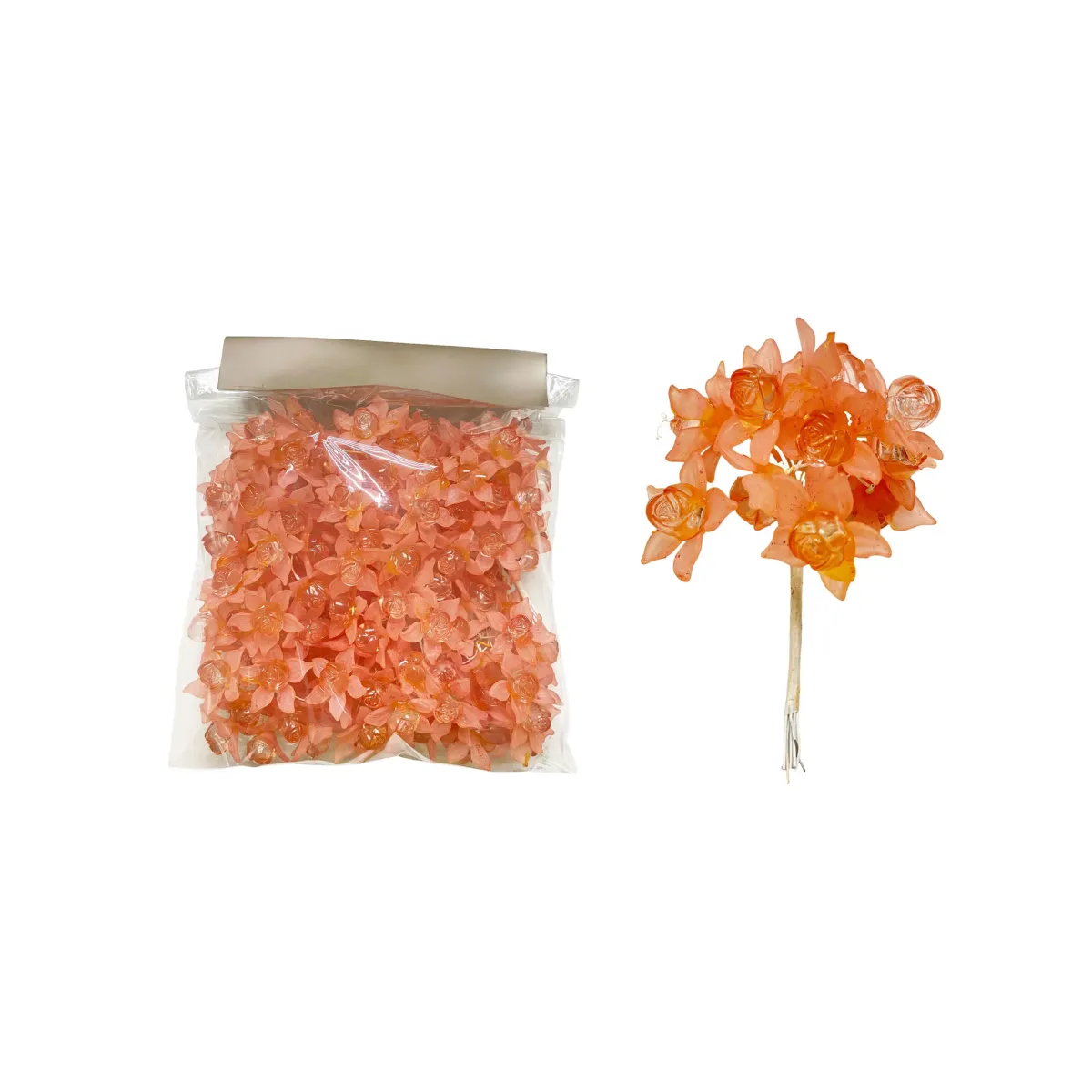 Orange Glass Flower Motif