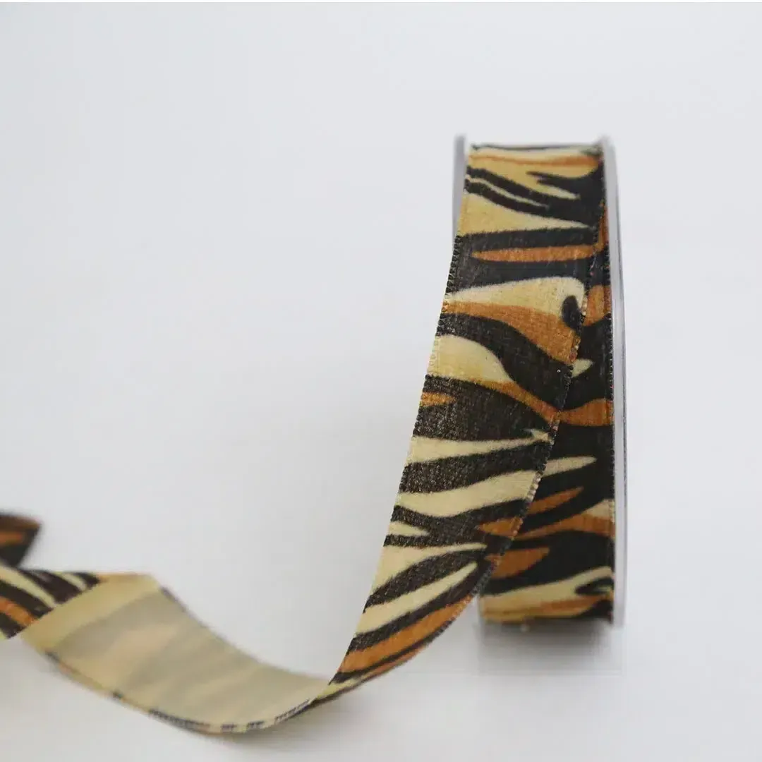 Brown Tiger Velvet Ribbon