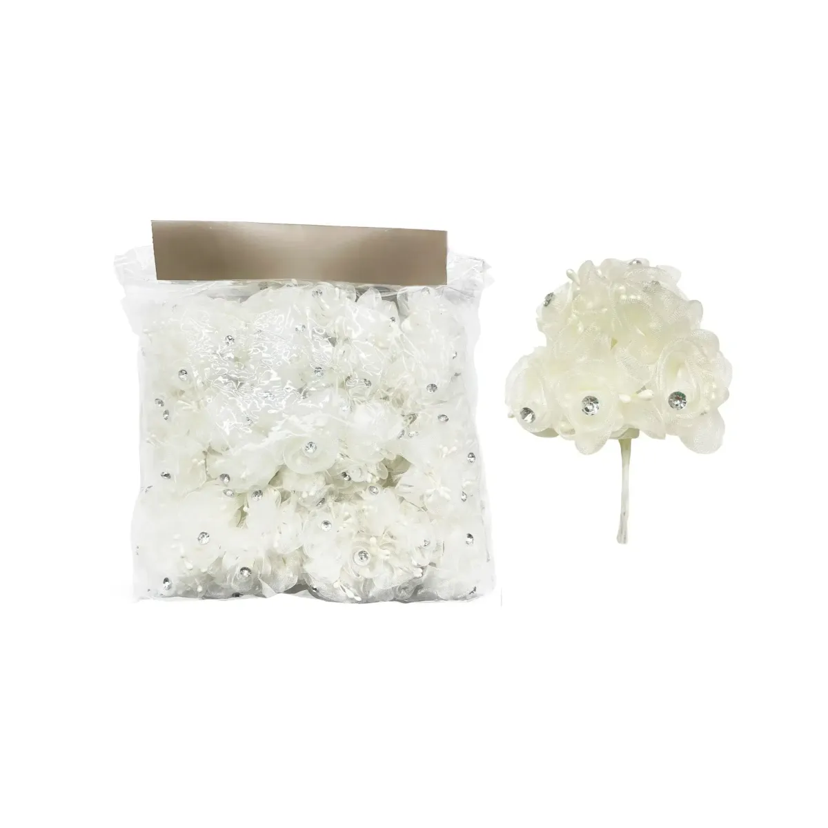 Strassed Organza Flower Branch