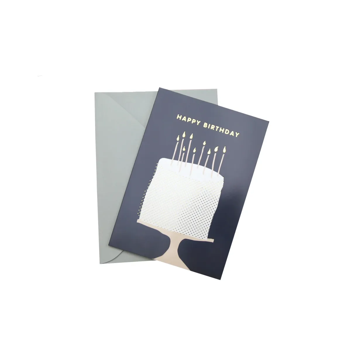 Navy “Happy Birthday” Gift Card – Sophisticated & Stylish Gift Tag