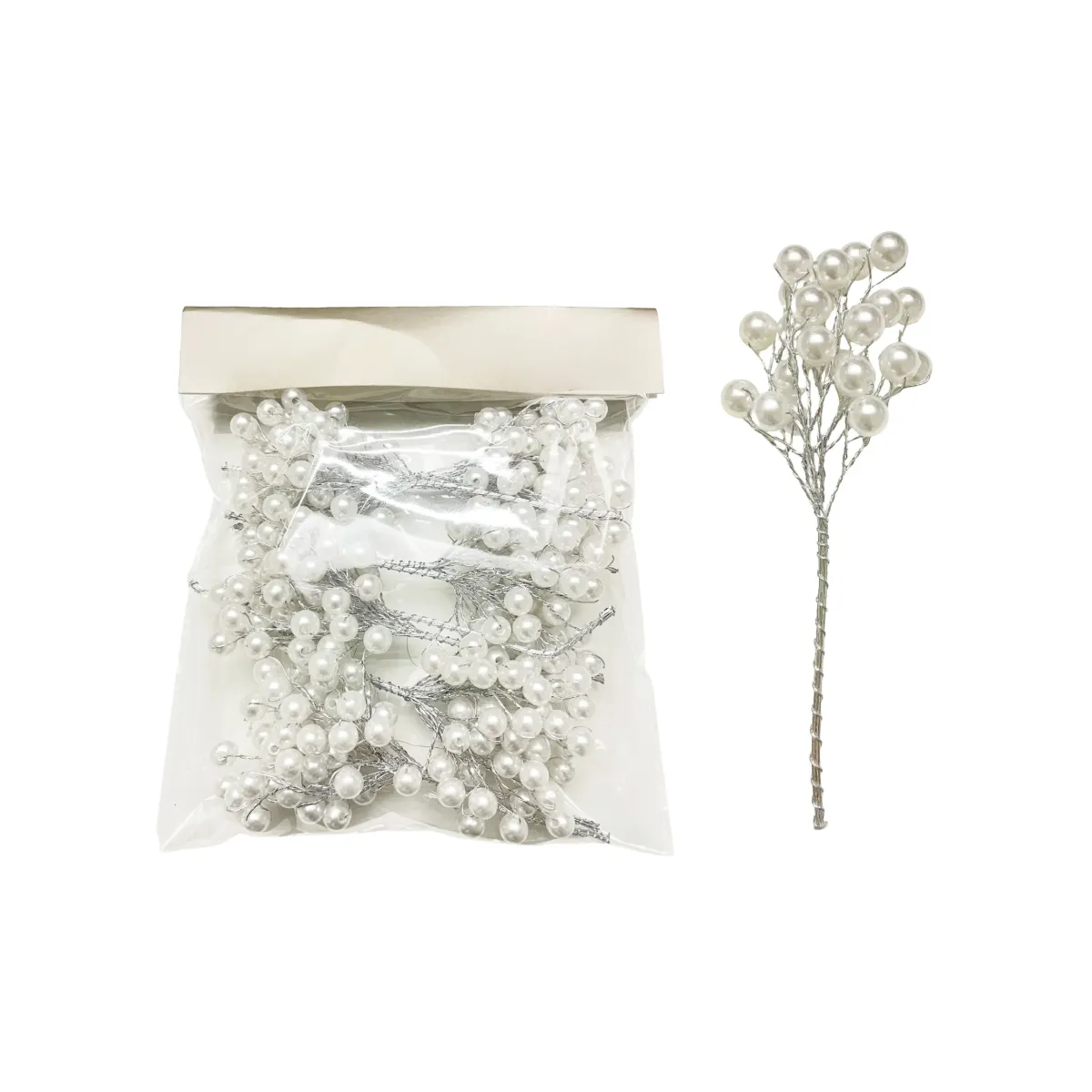 Silver Pearl Berry Spray