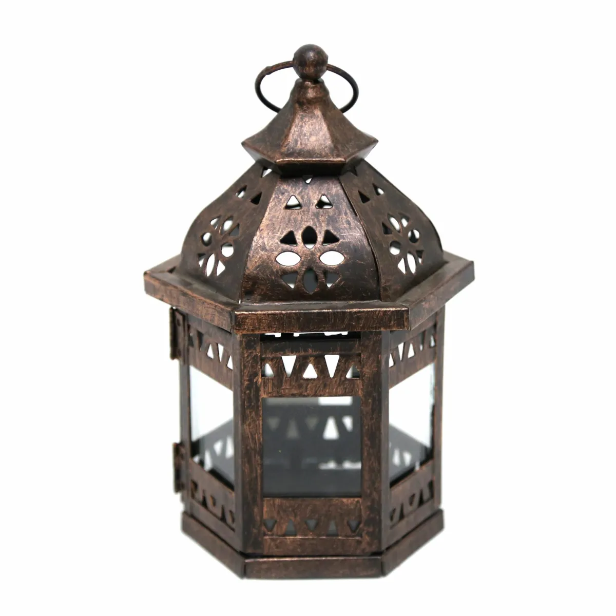 Elegant Ramadan Nights: Rustic Metal & Glass Decorative Lantern