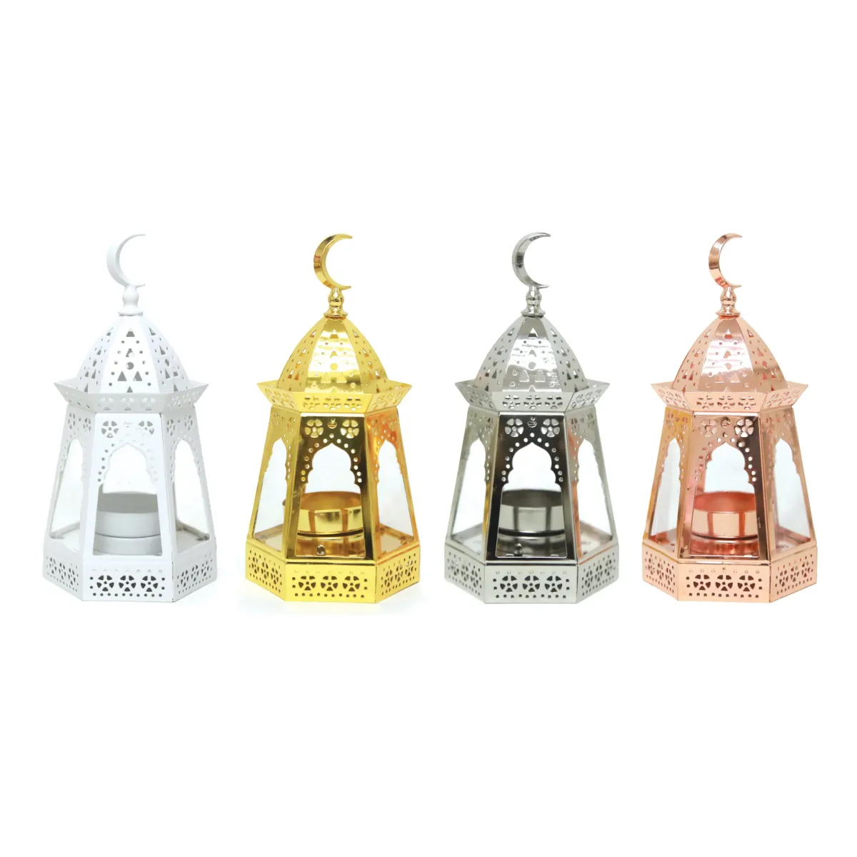 Moon Top Mini Candle Lantern – Elegant Islamic Decor