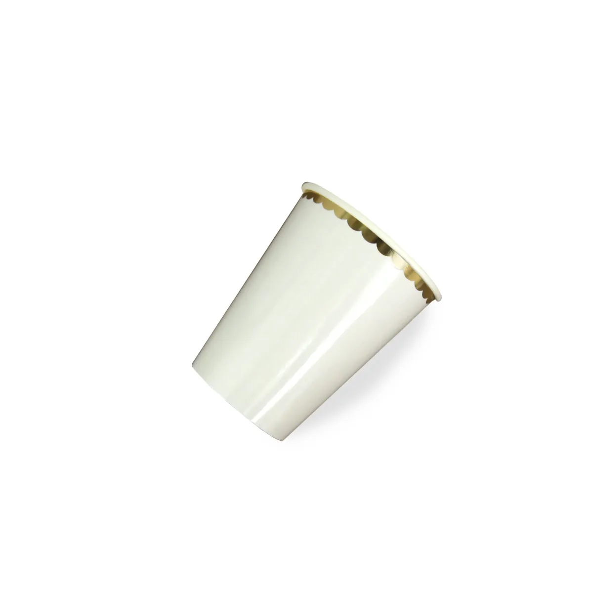 Gold Rim White Paper Cup – Elegant Party Drinkware