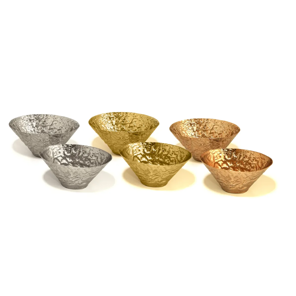 Alu Crumpled Oval Deep Pot Modern Decor Bowl