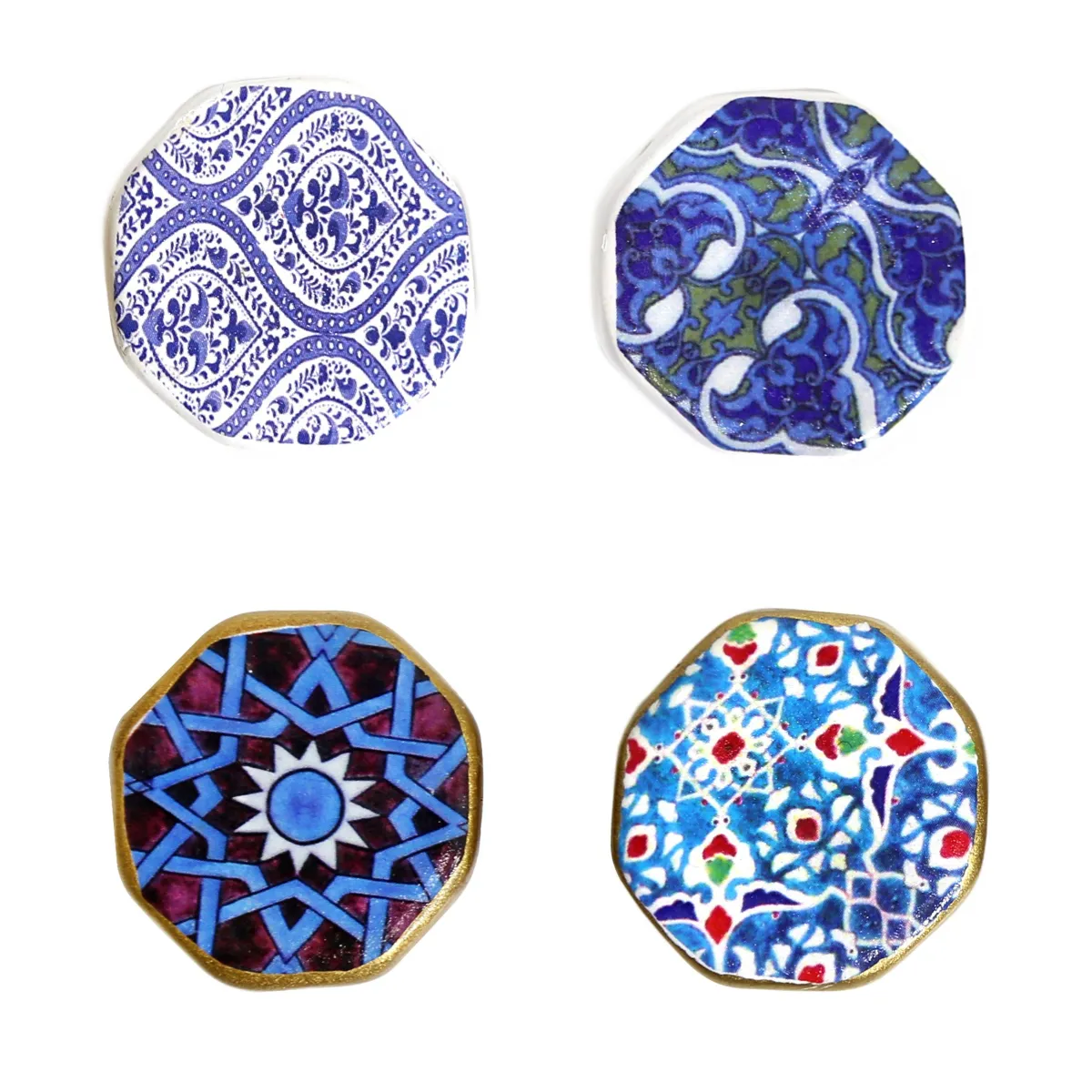 Freestanding Printed Pattern Octagon Shape Ceramic Motif – Ramadan Decorative Collection | Elegant Home & Tabletop Accent