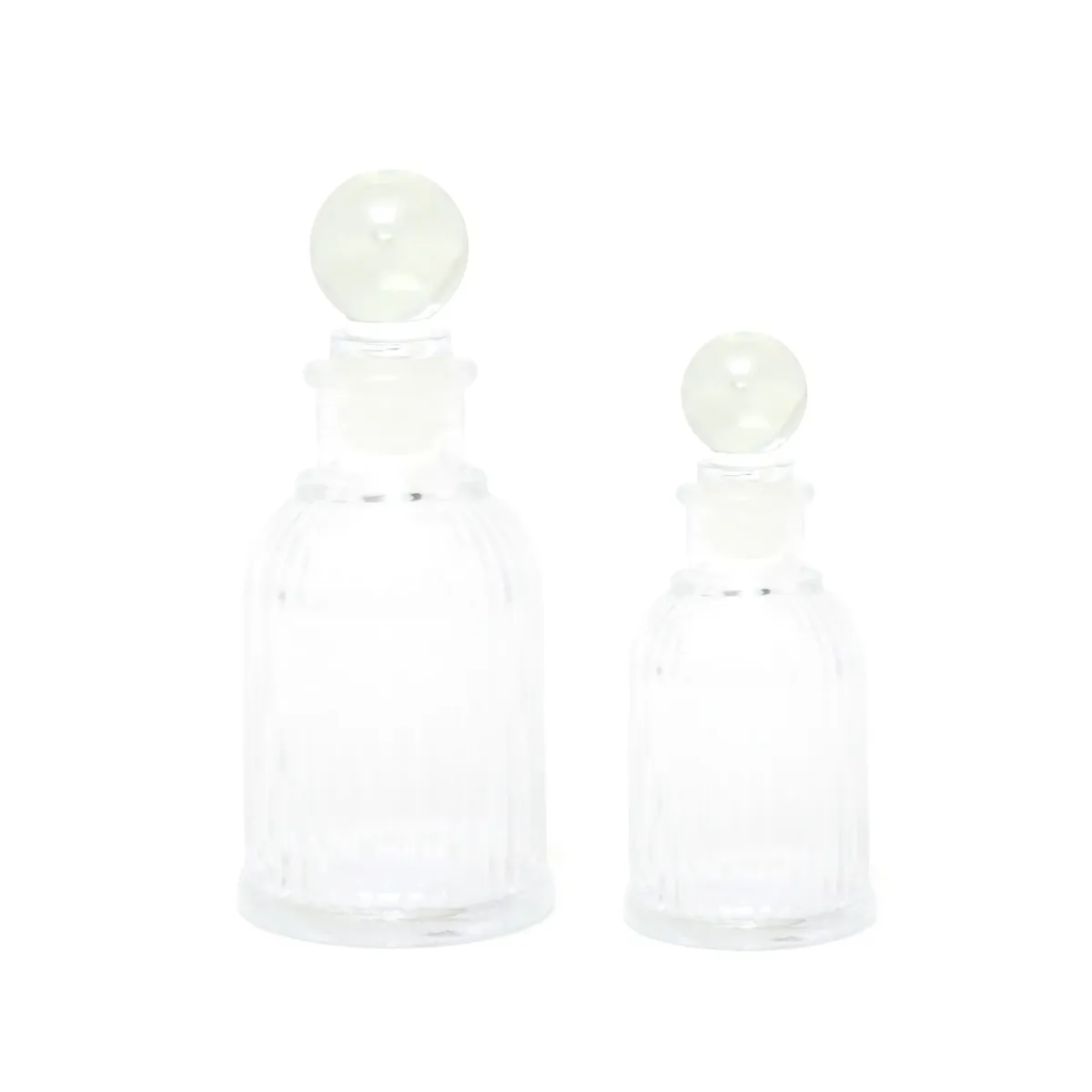 Ball Cover Ribbed Glass Bottle