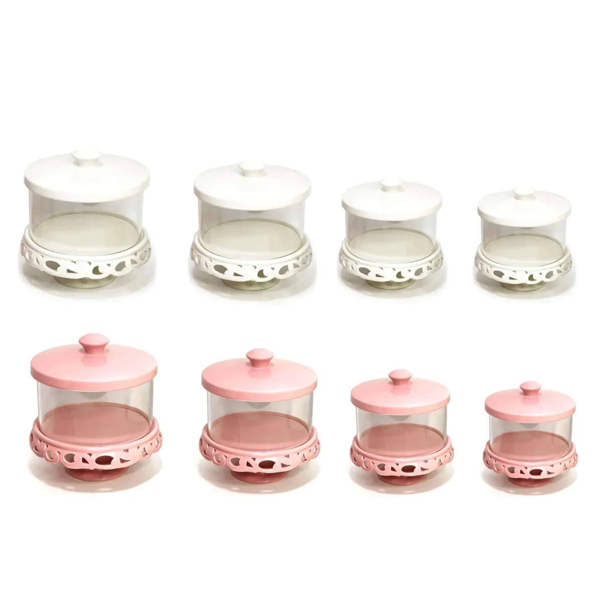 Footed Cylinder Covered Dessert Plate