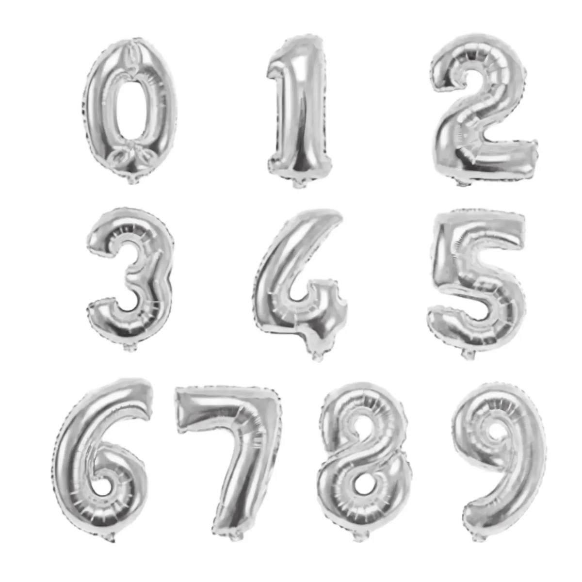 Silver Number Balloon