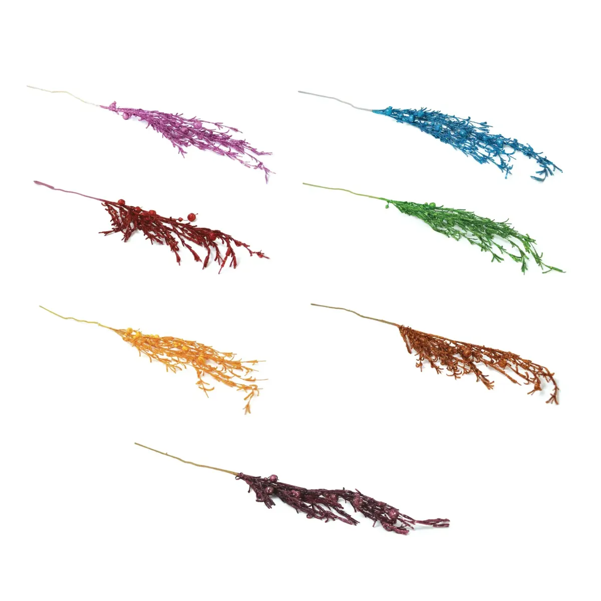 Frosted Glitter Cypress Branch