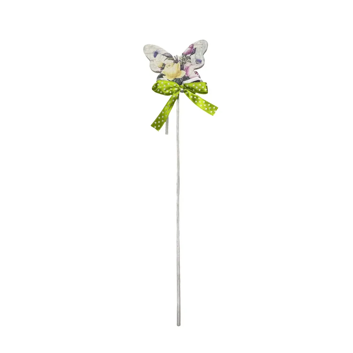 Rose Printed Butterfly Stick – Decorative Craft Pick
